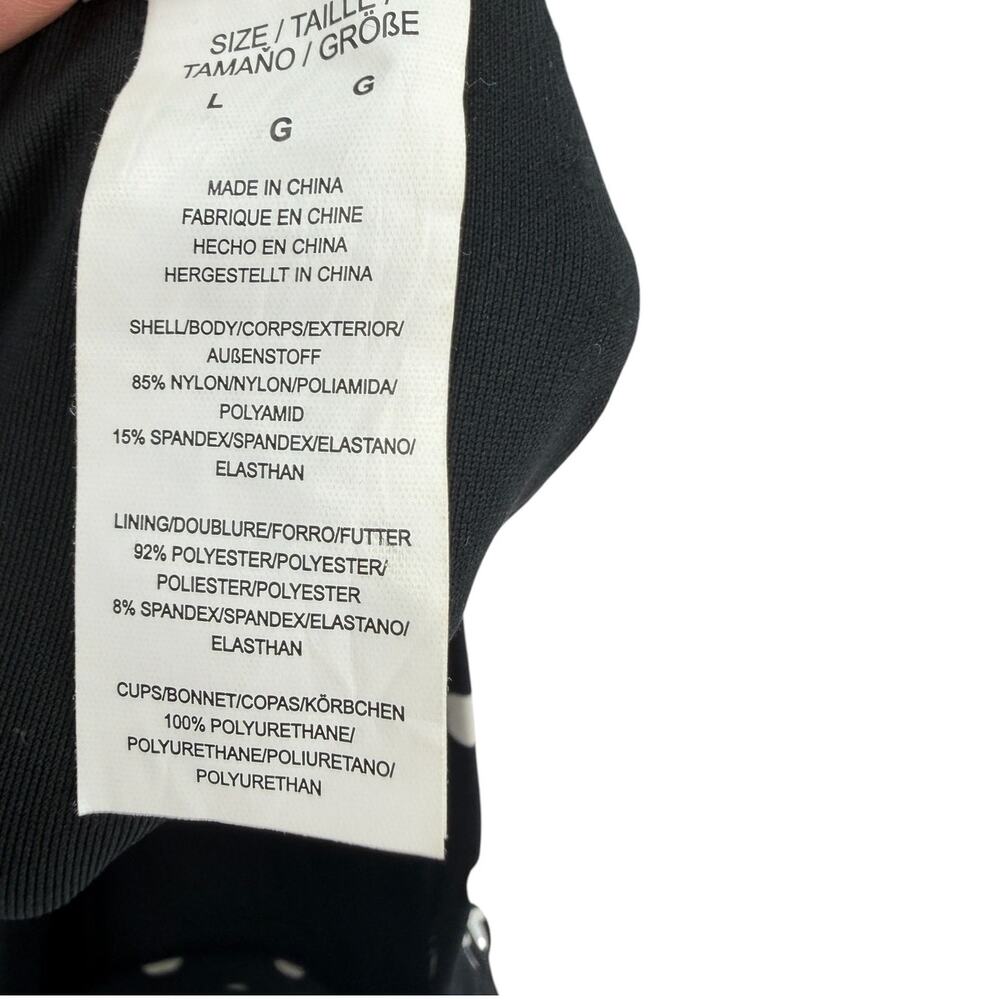 Kate Spade New York Polka Dot One Piece Swimsuit Bow Front Black White Large - Picture 10 of 10